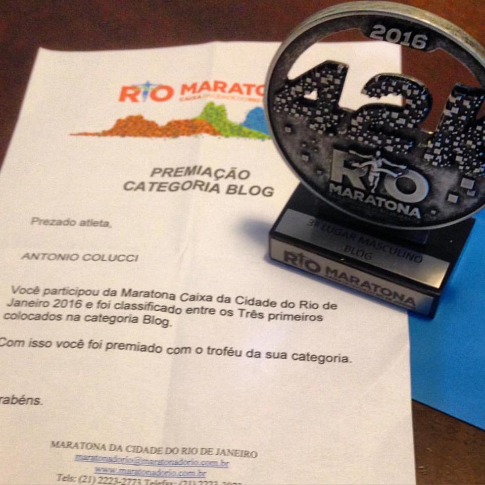 Trofeu Maratona do Rio 2016 categoria BLOG